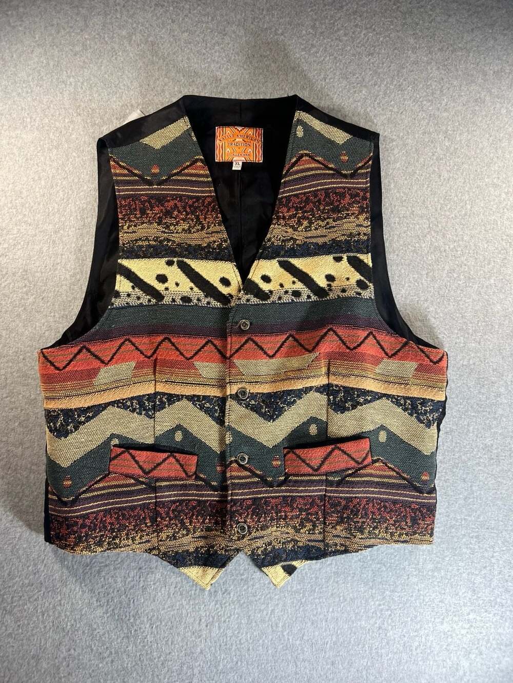 Vintage Native American Tradition by Allen Wah Southwestern Tapestry Vest